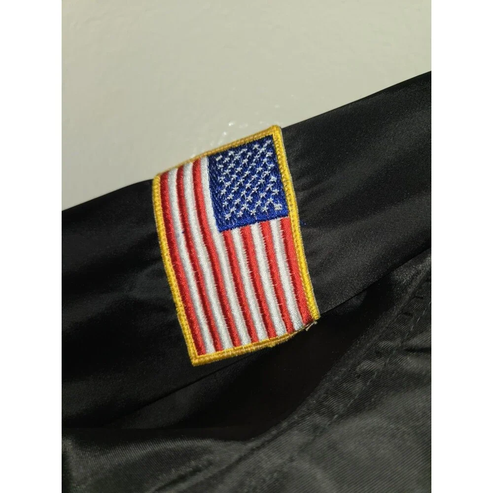 ASSTSERIES Punisher Bomber Jacket Mens 3XL Black Full Zip Lightweight UtilityUSA